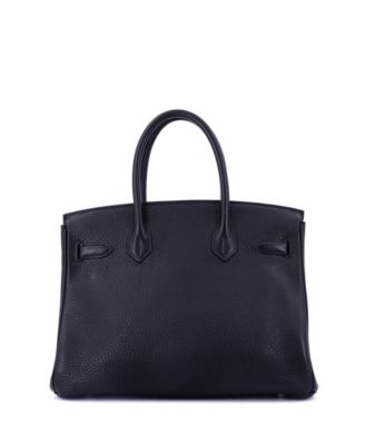 Birkin 30 Handbag Black Clemence with Palladium Hardware