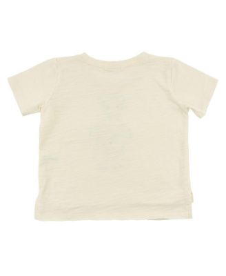 Unisex Beach Bear Applique Raw Edge Slub Tee - Little Kid