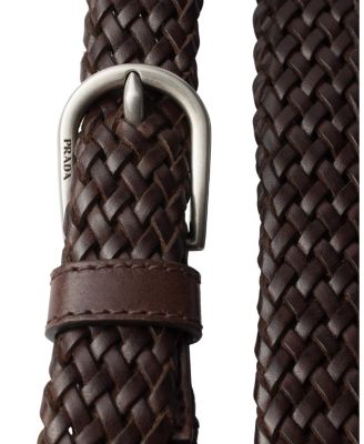 Narrow Braided Leather Belt