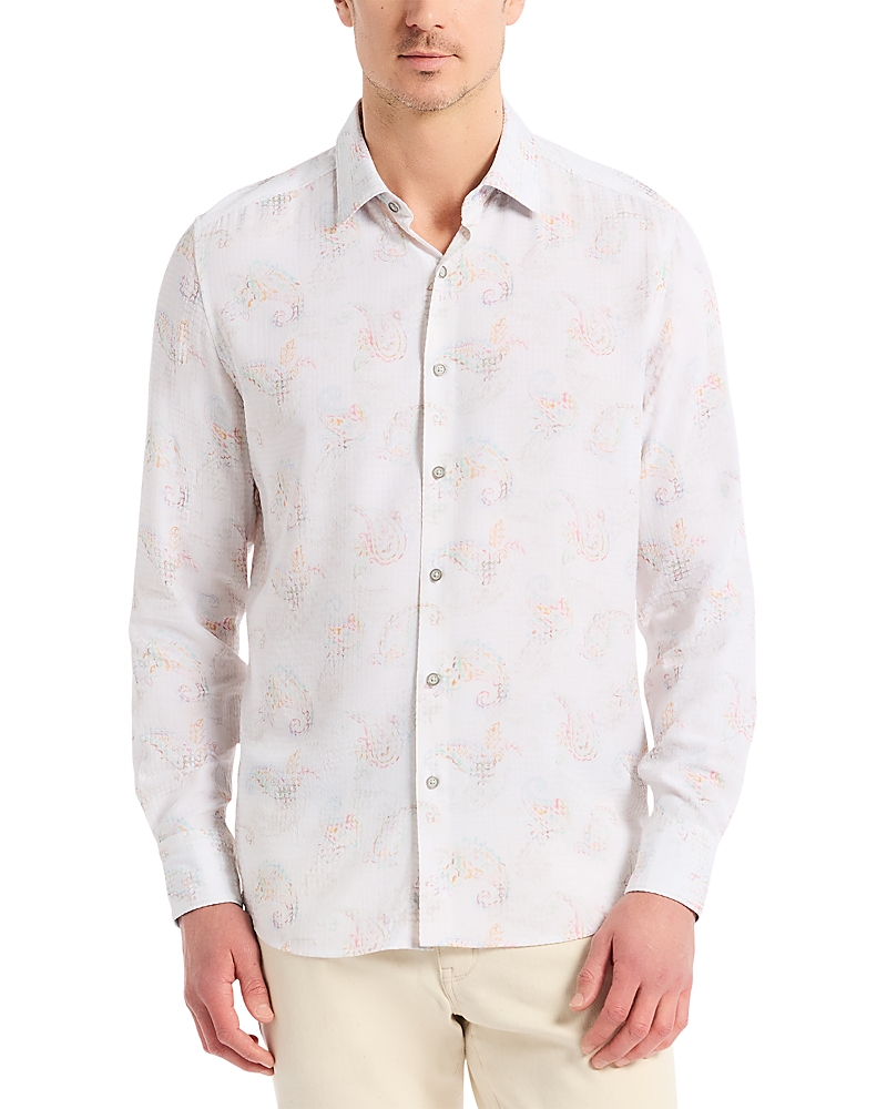 Robert Graham Alibon Long Sleeve Button Down Shirt Tall In Neutral