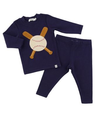 Boys' Terry Baseball Applique Two Piece Set - Baby
