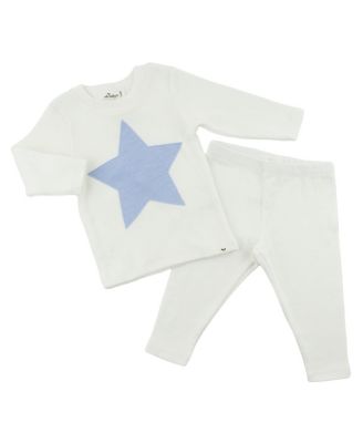 Unisex Star Fog Slub Applique 2-Piece Set - Baby