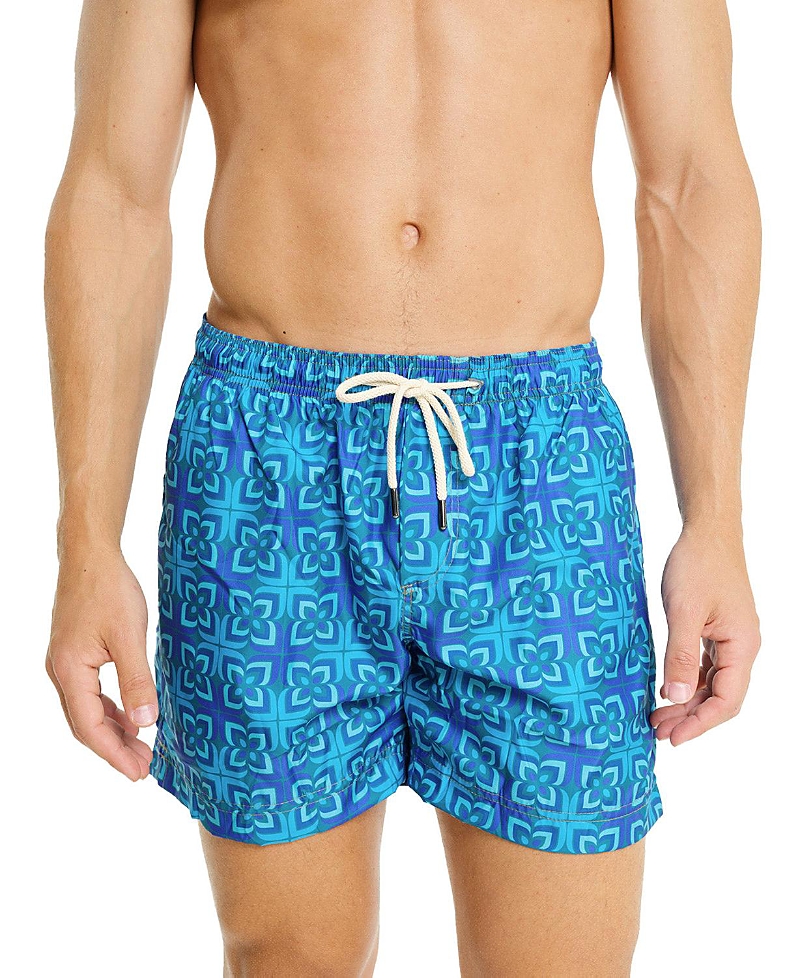 Peninsula Swimwear Foglie Swim Shorts In Blue