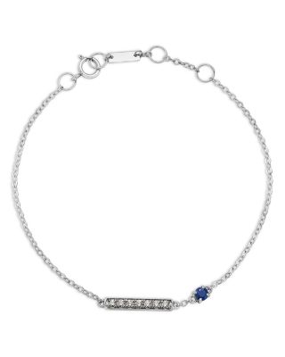 Sapphire & Diamond Bracelet in 14K White Gold