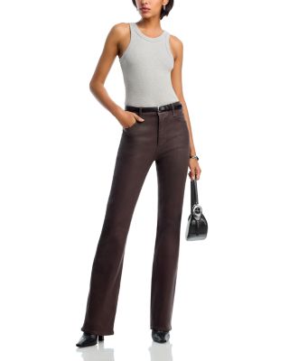 The Reboot High Rise Coated Jeans in Truffle