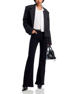 The Icon High Rise Flare Leg Jeans in Black