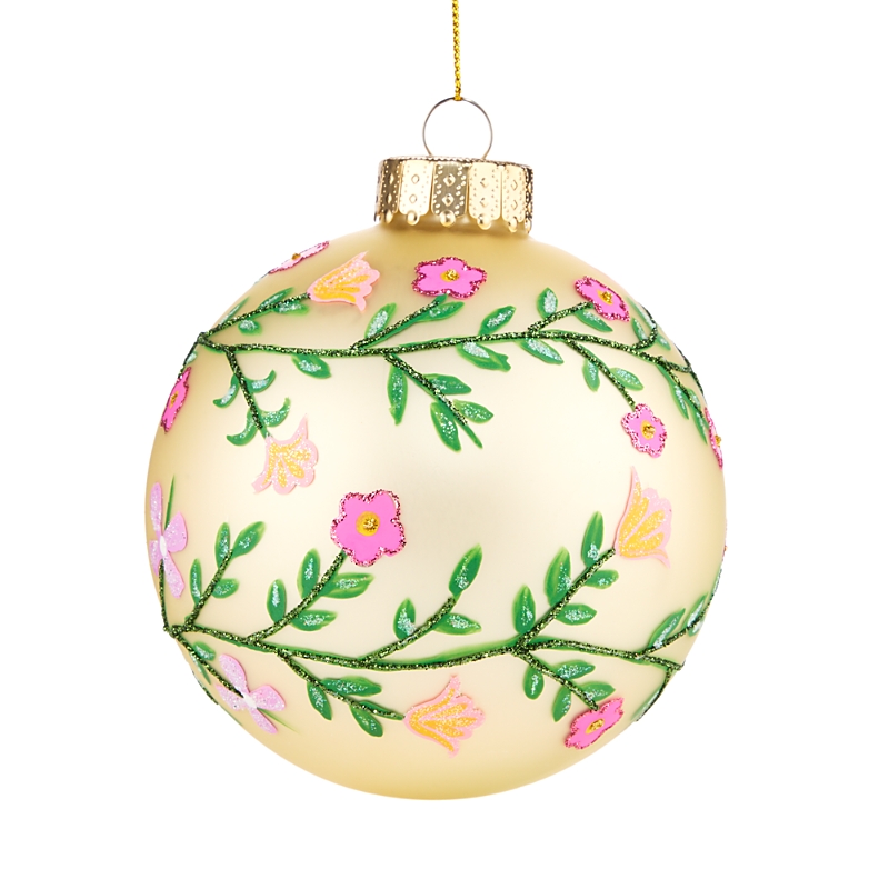 Bloomingdale's Bloomindale's Glass Floral Ball Ornament - Exclusive In Multi