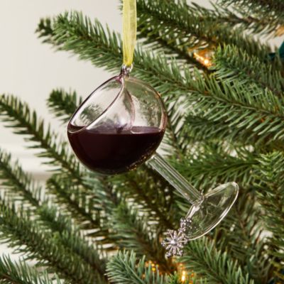 Glass Red Wine Ornament - Exclusive