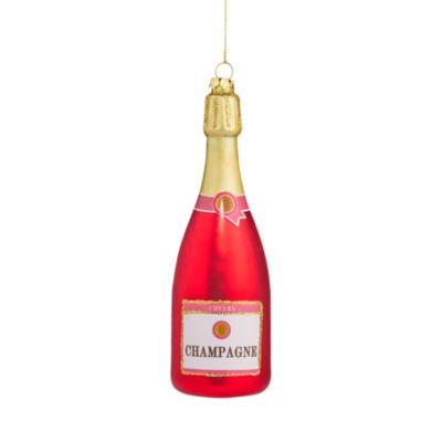 Glass Champagne Bottle Ornament - Exclusive