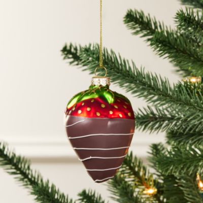 Glass Chocolate Strawberry Ornament - Exclusive