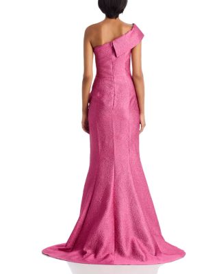 One Shoulder Textured Gown