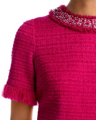 Embellished Tweed Sheath Dress