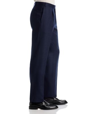 Monza Slim Fit Pleated Wool Flannel Trousers