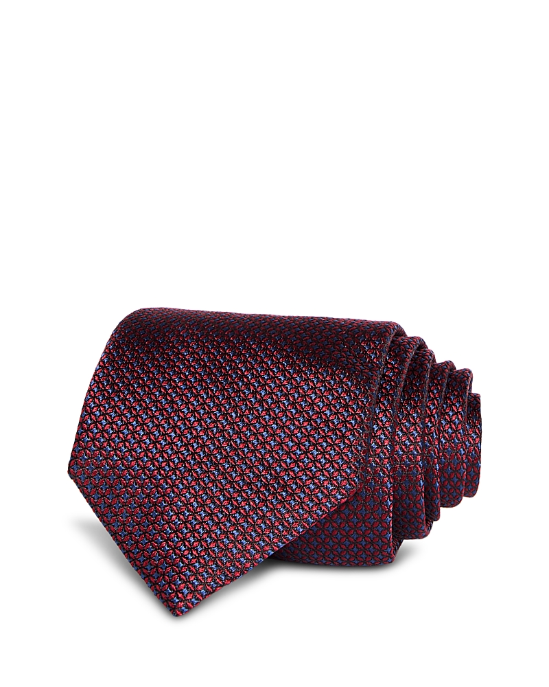 Canali Silk Classic Neat Tie In Red