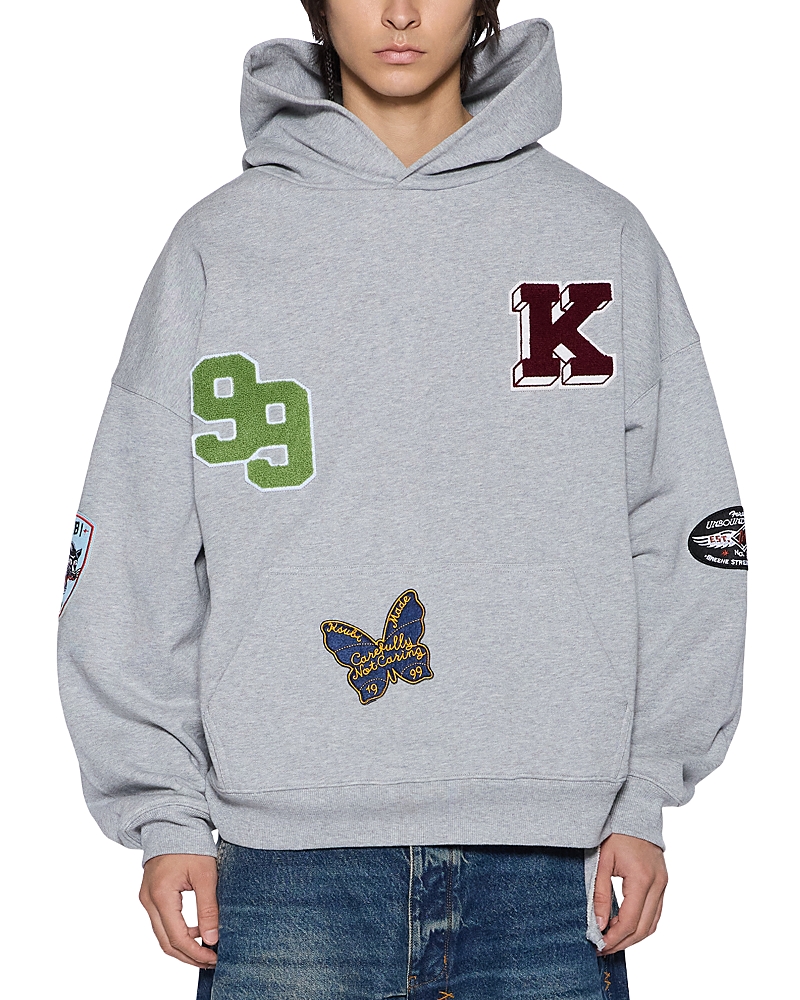 Ksubi The Patched Ekcess Oversized Fit Hoodie In Gray