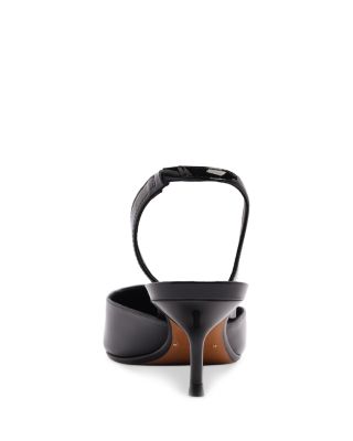 Women&#39;s Paola Mid Patent Leather Slingback Pumps