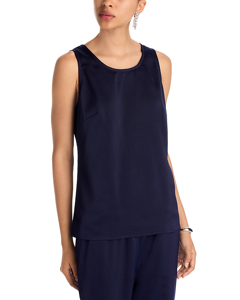 Misook Crepe De Chine Tank Top In Blue