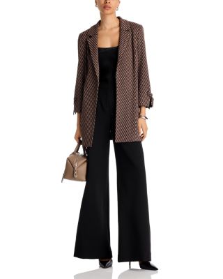 Jacquard Knit Three Quarter Sleeve Jacket