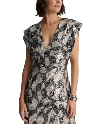 Cubist Geo Stretch Paillette Gown