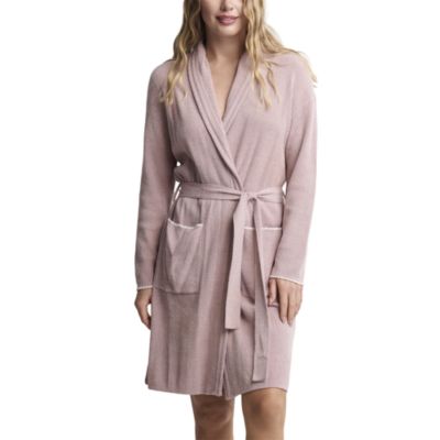 Contrast Scallop Ribbed Robe