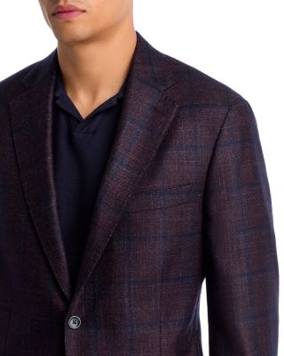 Loro Piana Fabric Wool, Silk & Cashmere Plaid Slim Fit Sport Coat
