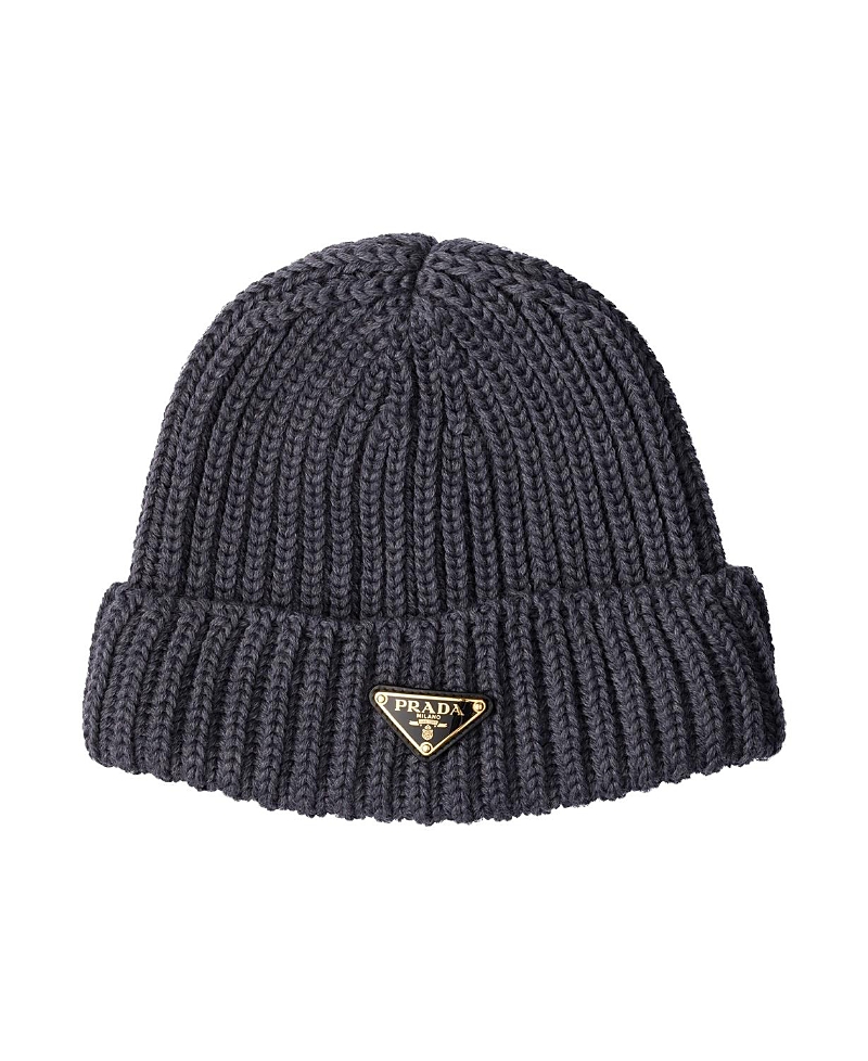 Prada Wool Beanie In Gray