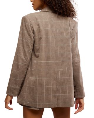 Paper Cut Pinstripe One Button Blazer