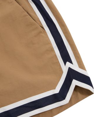 Che Baller Stripe Tape Hem 4.5" Swim Trunks 