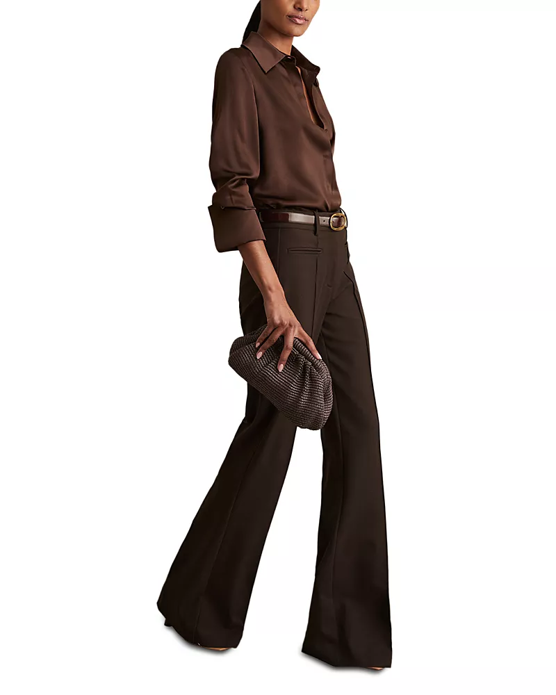 Reiss Petite Claude Flare Leg Trousers