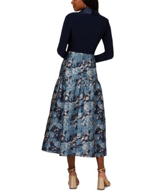 Jersey Jacquard Tuxedo Dress