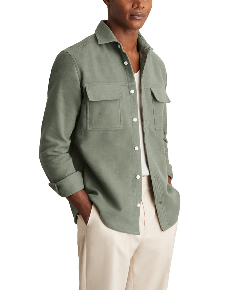 Reiss Camber Moleskin Twin Pocket Shirt Jacket In Green