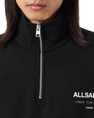 Underground Cotton Logo Print Oversized Fit Half Zip Sweatshirt