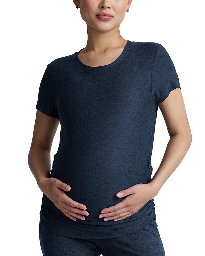 Beyond Yoga On The Down Low Maternity Top In Blue