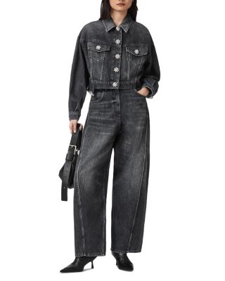 Carter High Rise Barrel Leg Jeans in Washed Black