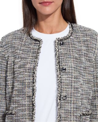 Charlotte Collarless Tweed Jacket