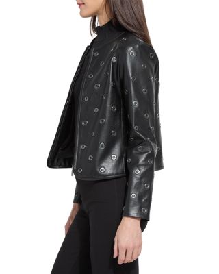 Geneva Grommet Faux Leather Jacket