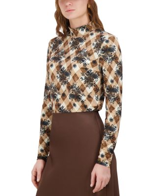 Printed Mock Neck Top 