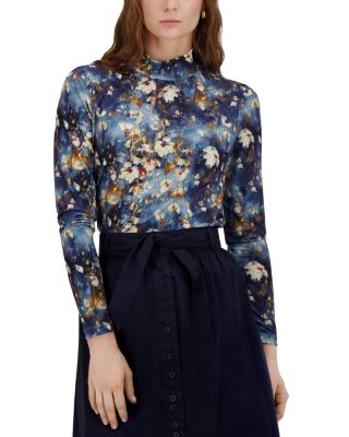 Printed Mock Neck Top 