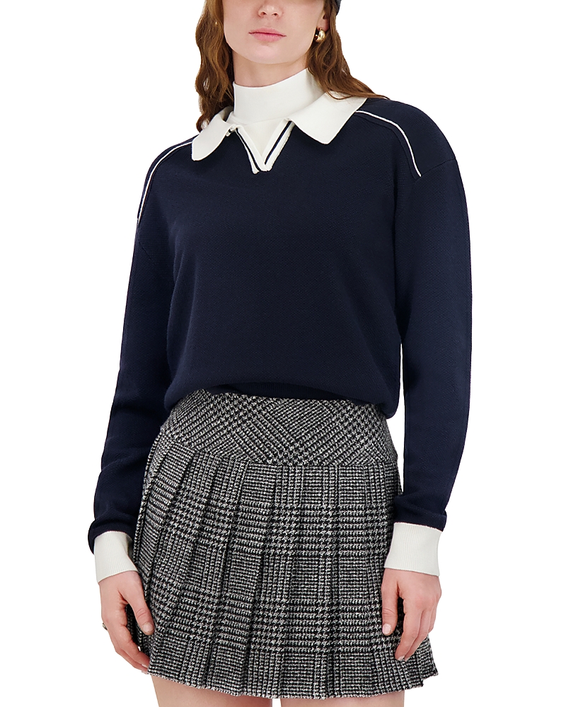 Point Polo Sweater In Blue