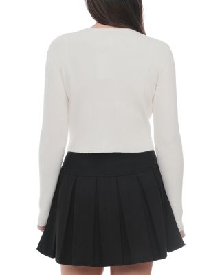 Knit Crewneck Cropped Cardigan Sweater