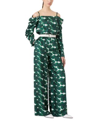 Silk Printed Wide Leg Pants