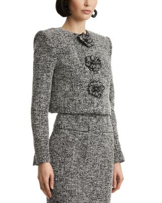 Long Sleeve Boucle Tweed Jacket