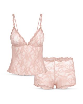 Stretch Floral Lace Camisole Set