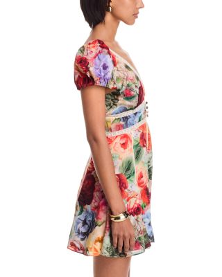 Lara Deep V Neck Lace Trim Mini Dress