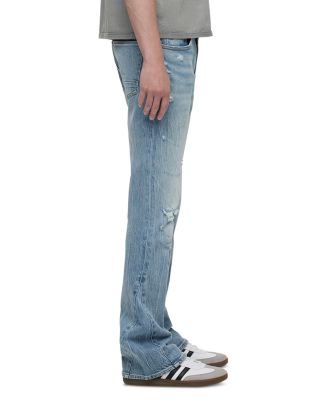 Walker Kick Flare Distressed Jeans in Resort Blue