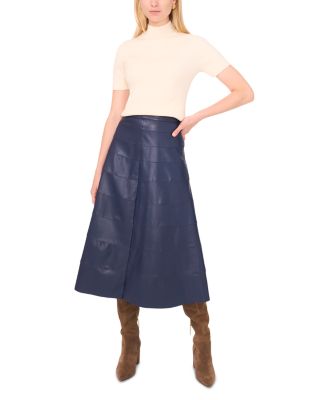 Faux Leather Seamed Skirt