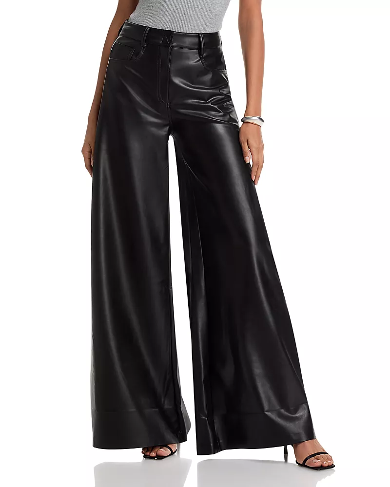 Norma Kamali Elephant Faux Leather Pants