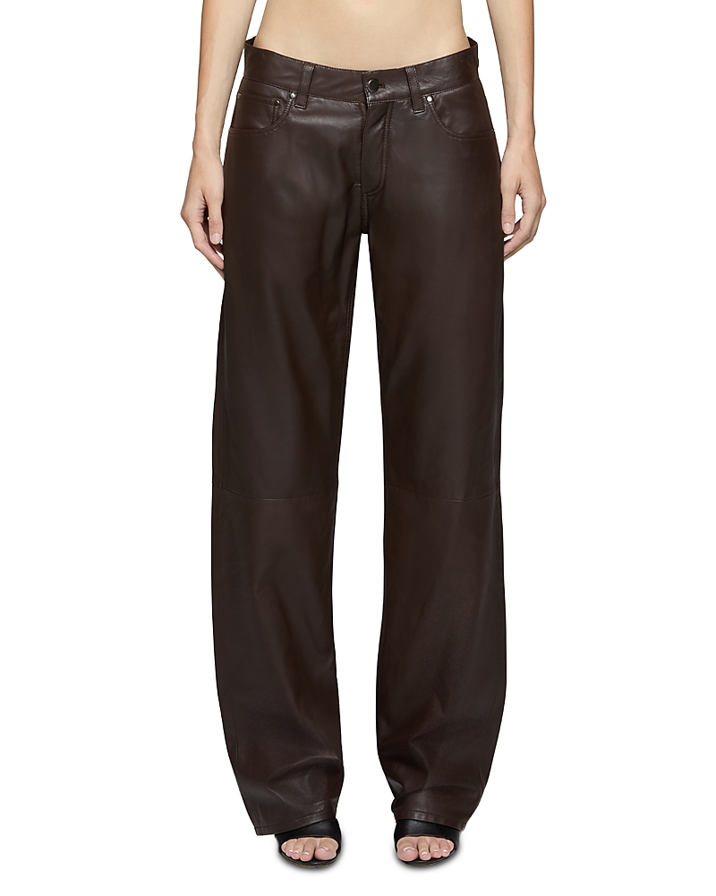 Eb Denim Low Rise Baggy Jeans In Coated Chocolate In Multi