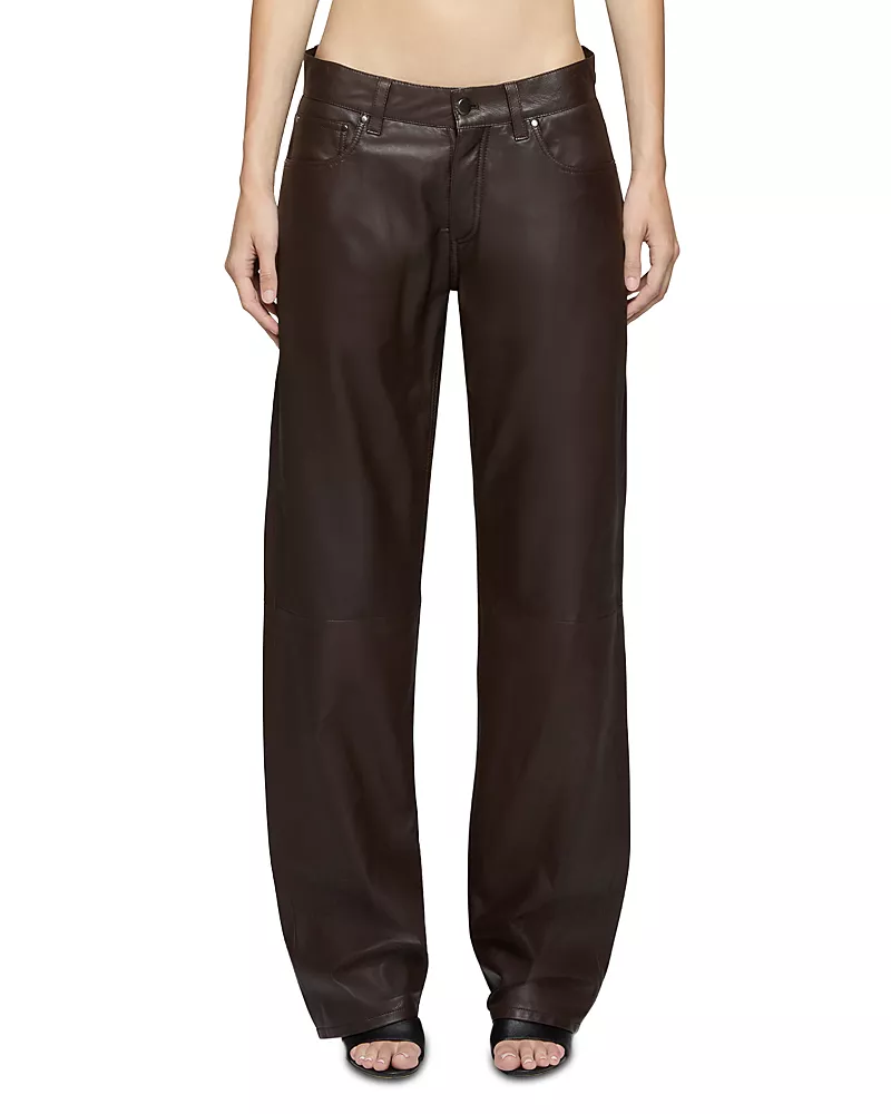 Eb Denim Low Rise Baggy Jeans in Coated Chocolate