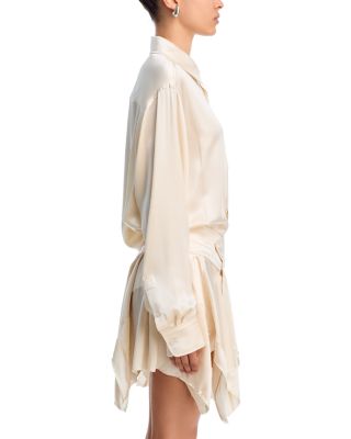 Silk Cut Off Double Shirt Dress